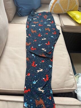 Terra & Sky Navy Fox & Bird Print Leggings